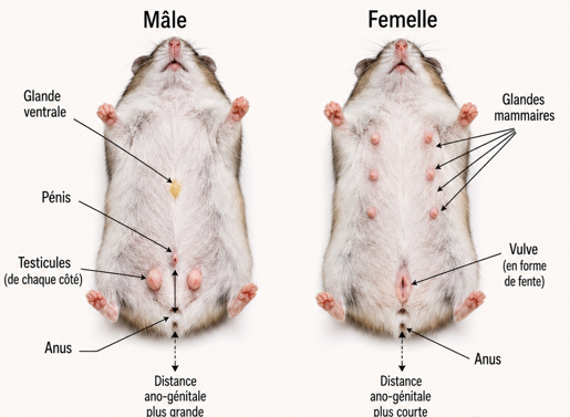 Comment différencier un hamster nain mâle d'une femelle ?